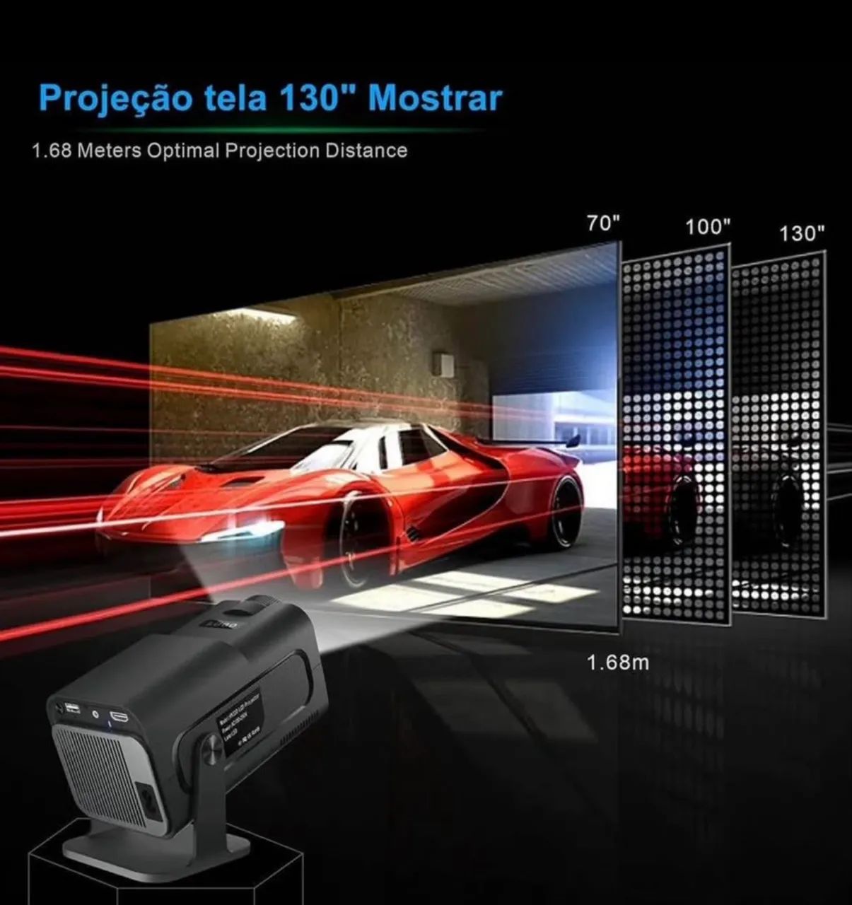 Transforme qualquer parede em um cinema! Mini Projetor HY320 4K  - Foto 2
