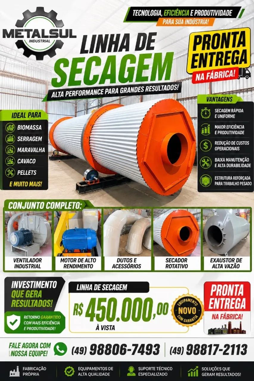 Linha de secagem completa 