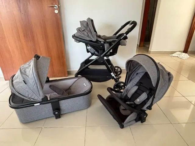 Carrinho de bebê, bebê conforto e moisés