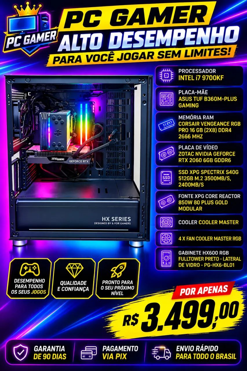 PC GAMER i7 9700 RTX 2060 16GB DDR4 