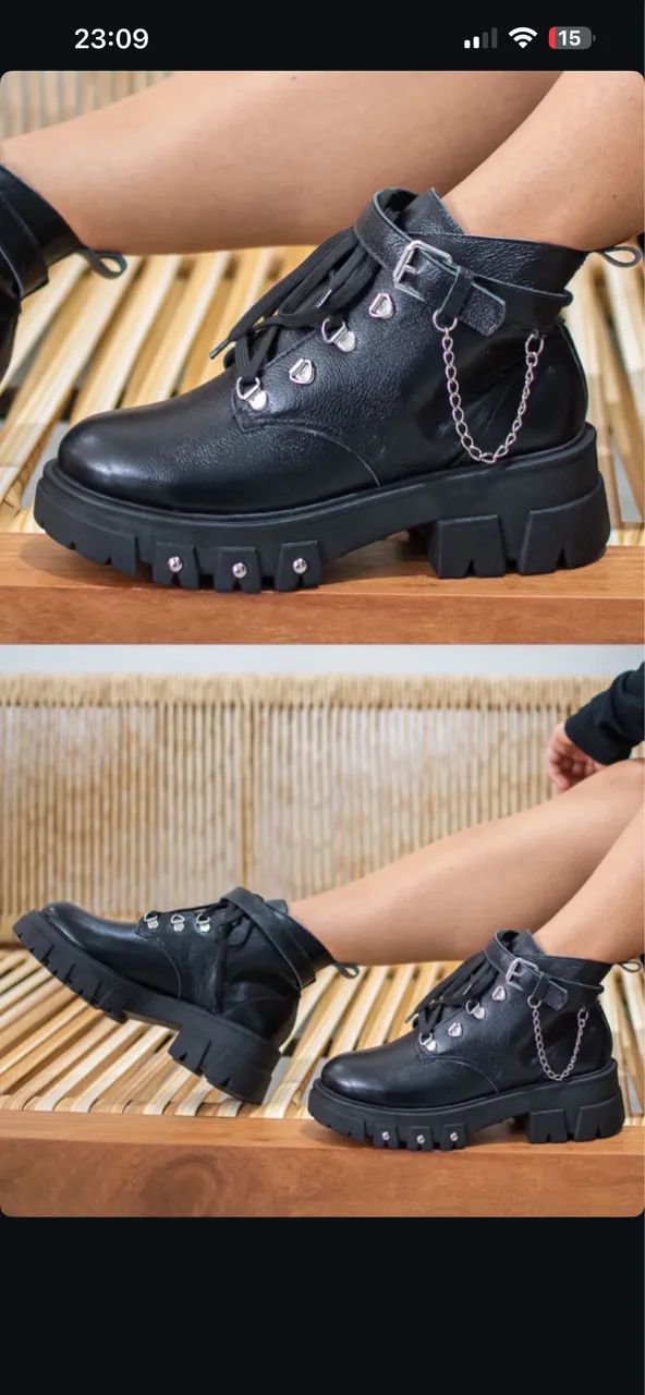 Coturno em couro  - Foto 2