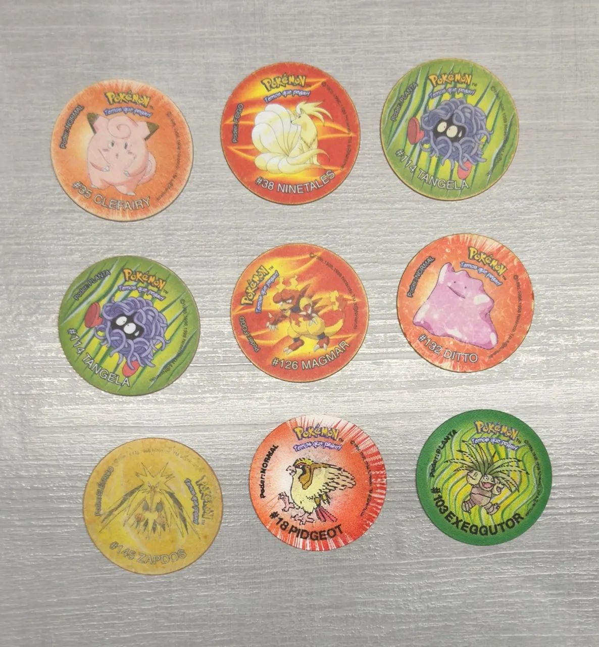 Lote de tazos Pokemon evolutazos
