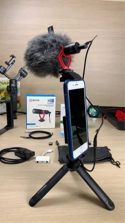 BOYA BY-MM1 Criador de Conteúdo / Kit Microfone + Vários Acessórios / Envio Rápido - Foto 2