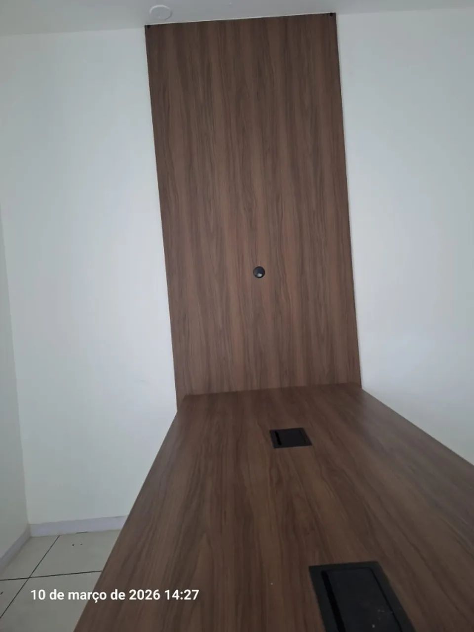 Office desk with wall panel