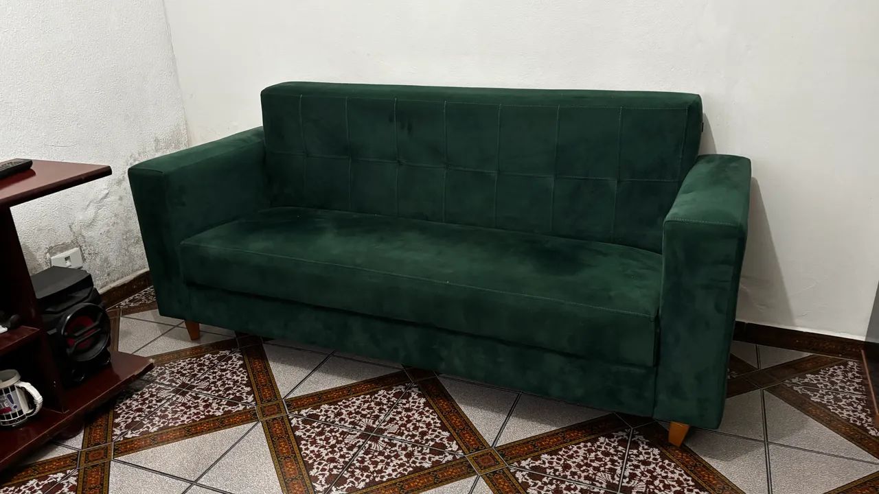 Kit Sofá 2 Lugares e 2 Poltronas Denver Suede Verde - Doce Sonho Móveis Verde