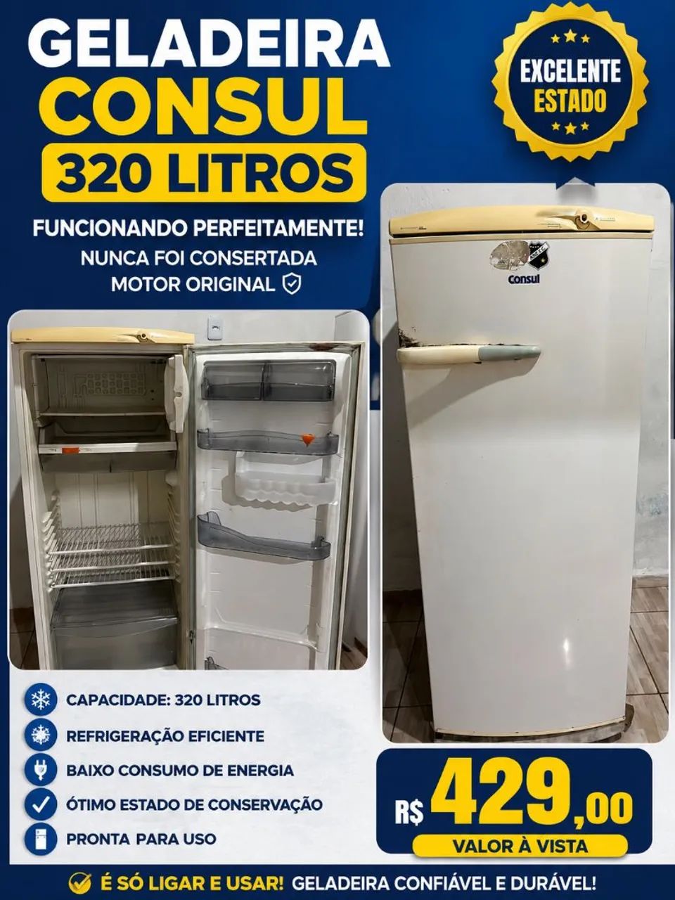 Geladeira Consul 320 Litros