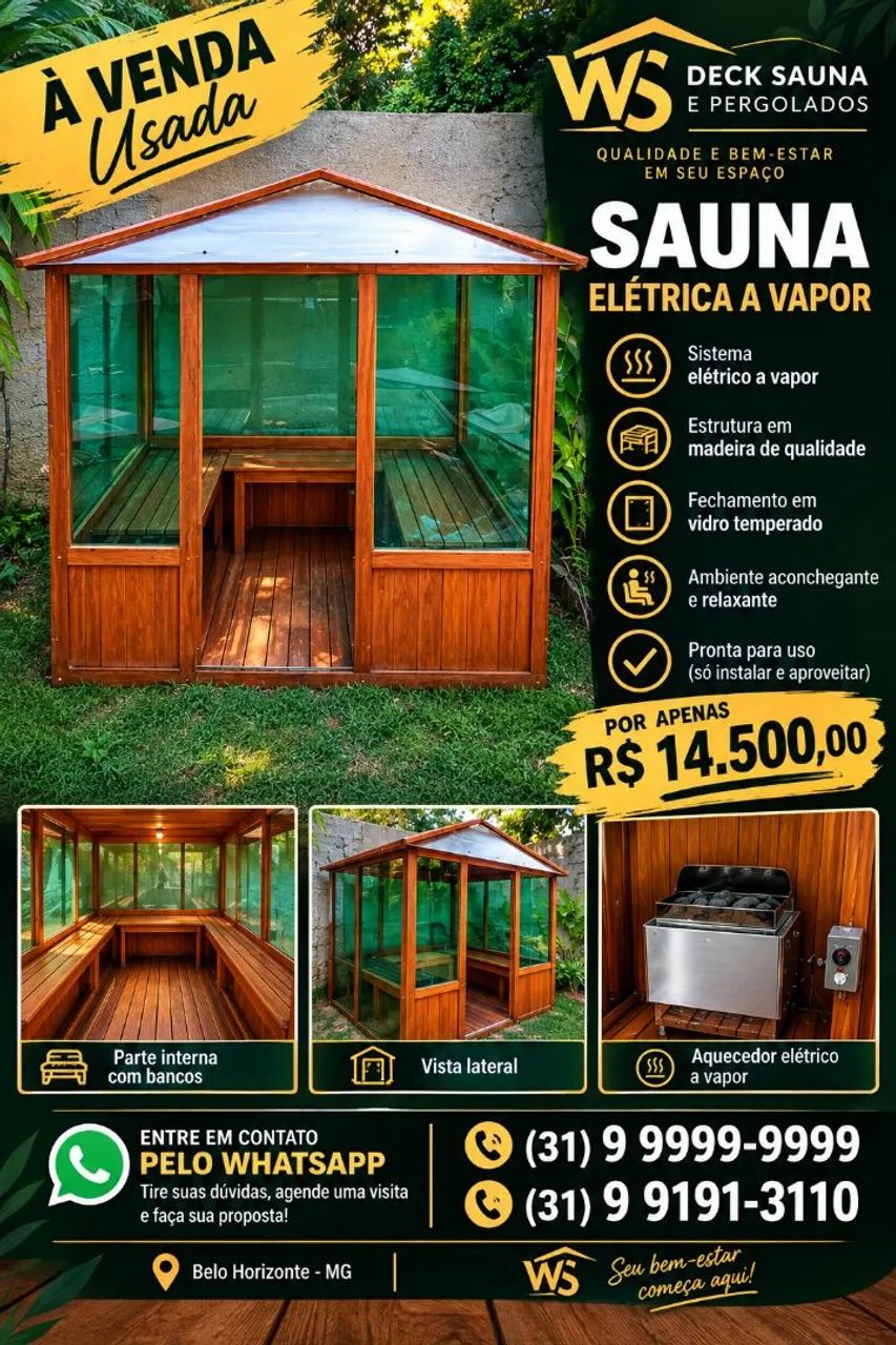 Sauna elétrica a vapor 