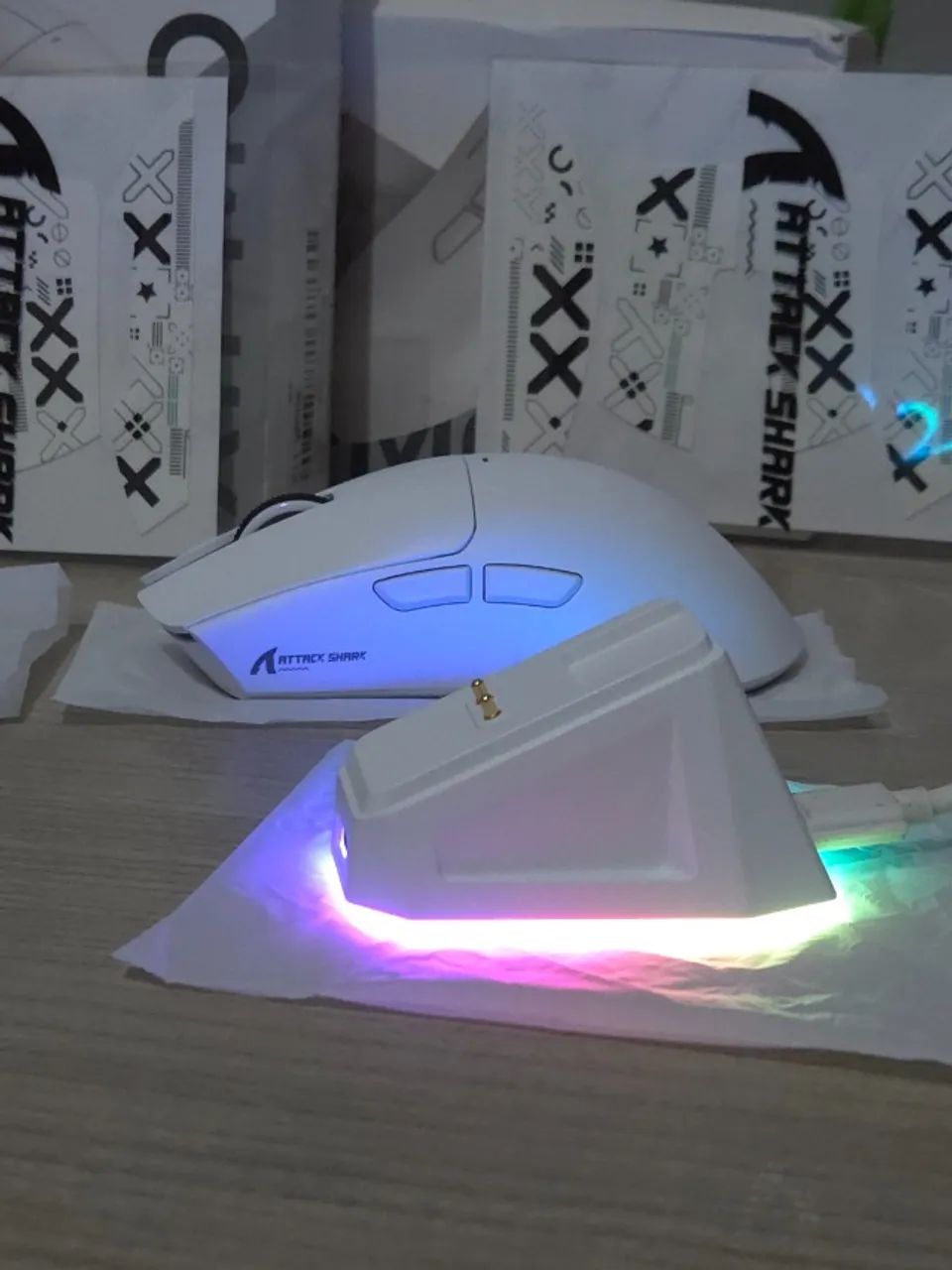 Mouse Gamer Attack Shark X11 - Tri-Mode com DOCK - Foto 2