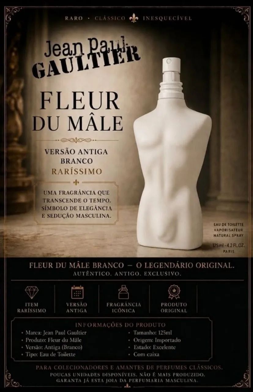 Jean Paul Gaultier Fleur Du Male - Raridade  - Foto 4