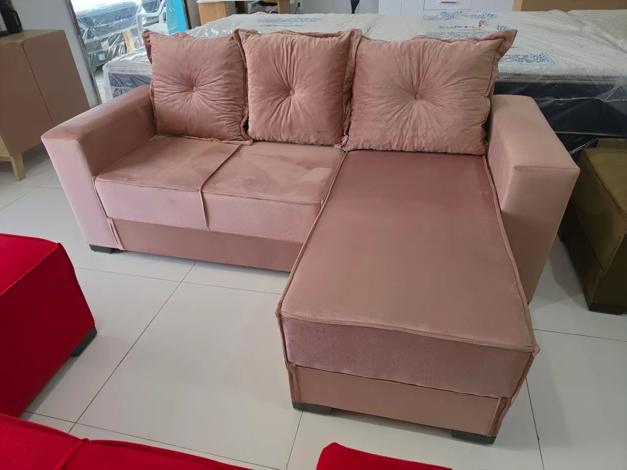 Sofá 2L C/chaise novo - Foto 3
