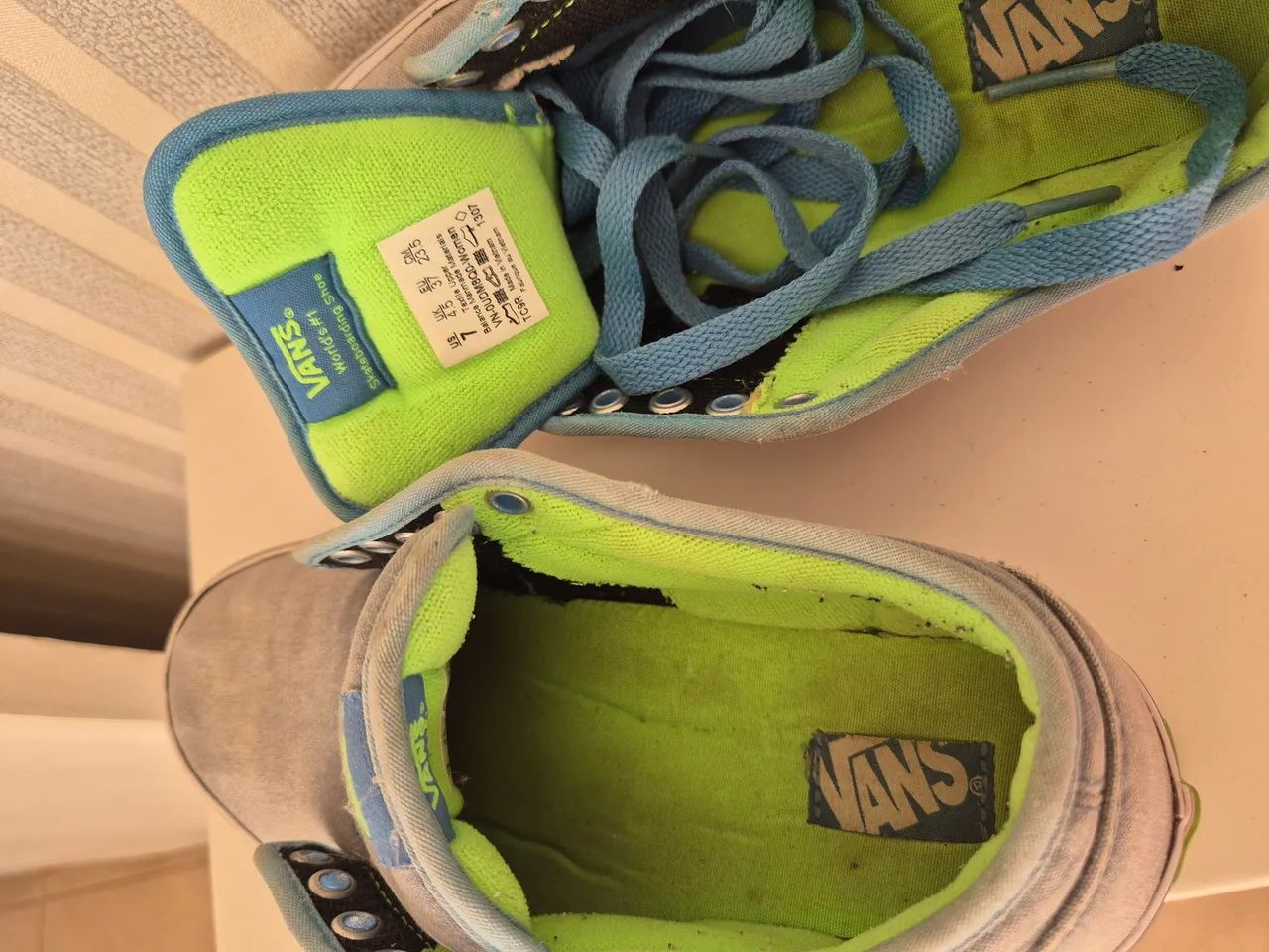 Tênis Vans azul com fundo verde original  - Foto 3