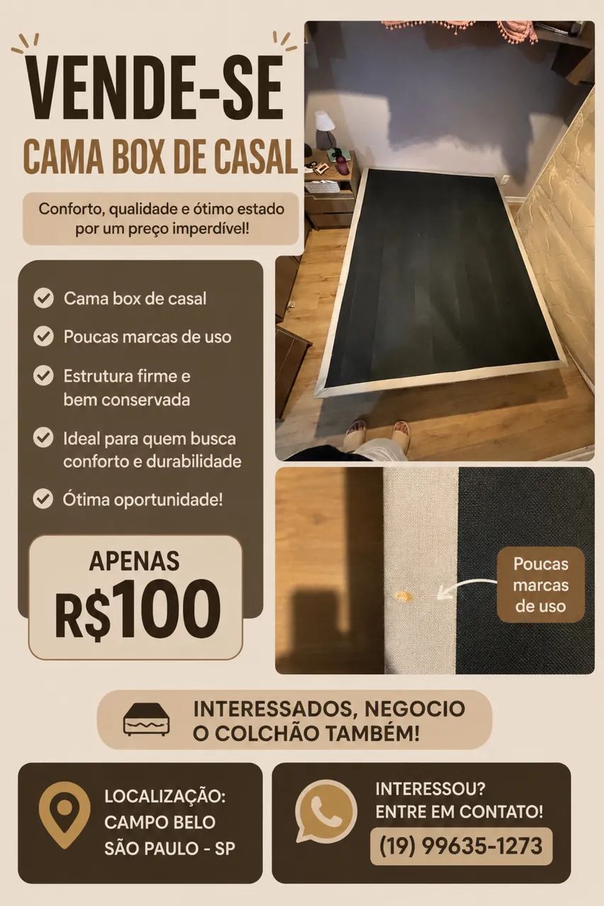 Cama box com colchão 