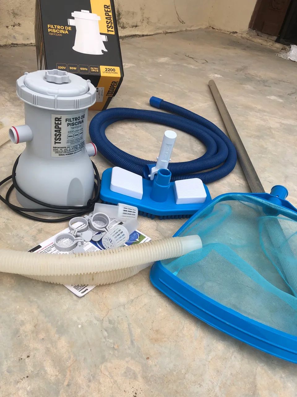  Filtro para piscina e kit limpeza  - Foto 2