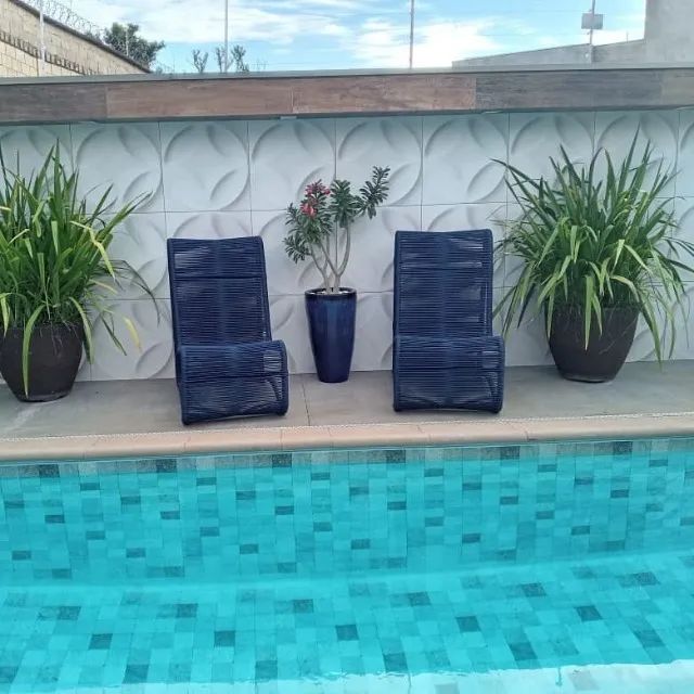 KIT 2 POLTRONAS DE CORDA NÁUTICA PARA JARDIM, PISCINA, VARANDA