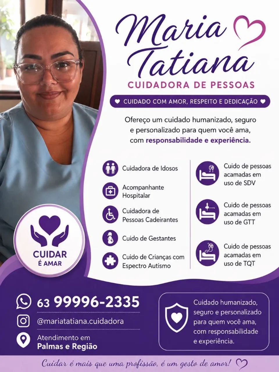 Sou Cuidadora de idosos e Acompanhante hospitalar e domiciliar  - Foto 2