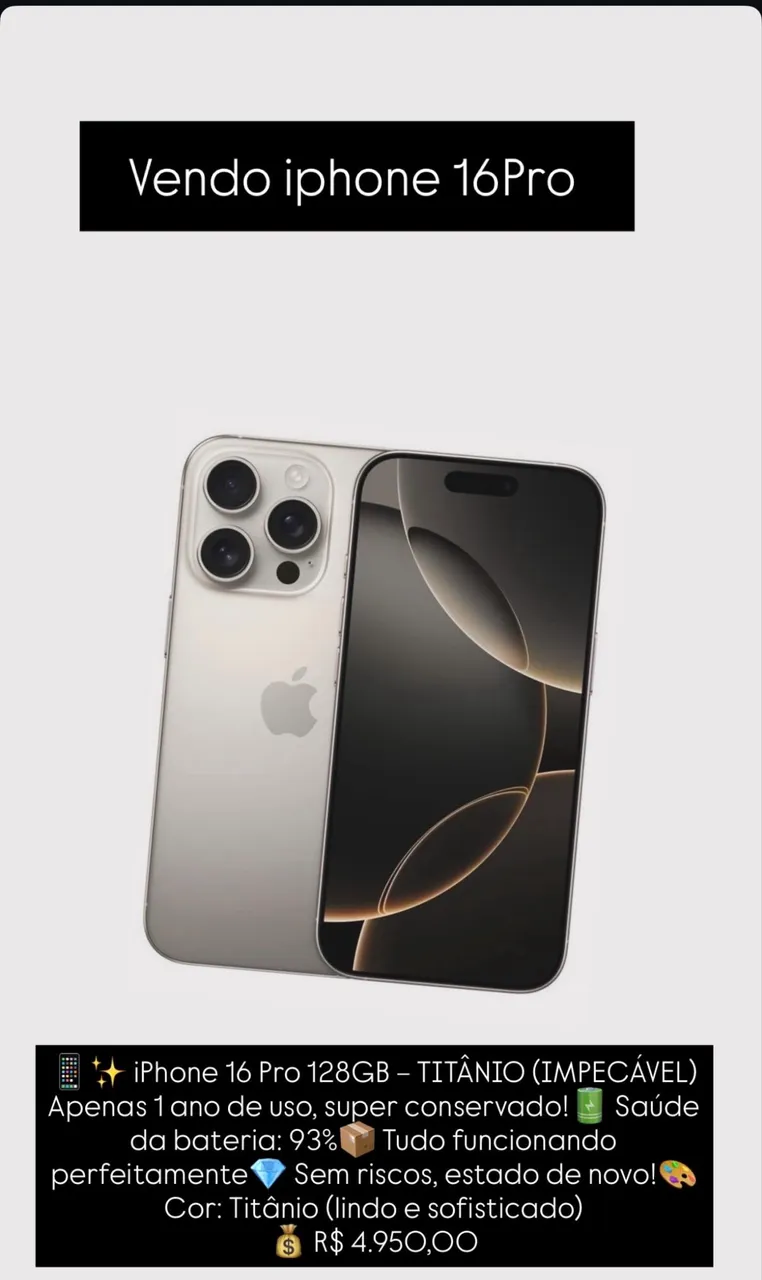 Iphone 16 PRO - Celulares e Smartphones - Córrego Grande