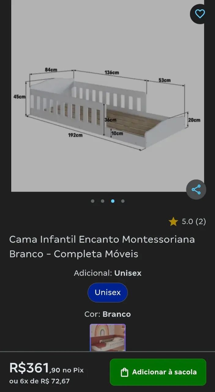 Cama montesoriana Infantil