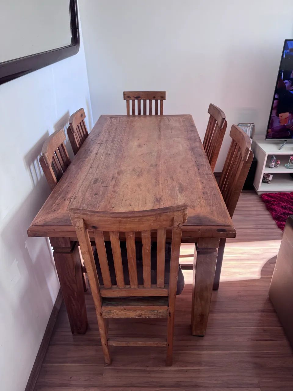 Mesa e cadeiras de madeira , ACEITO PROPOSTA - Foto 2