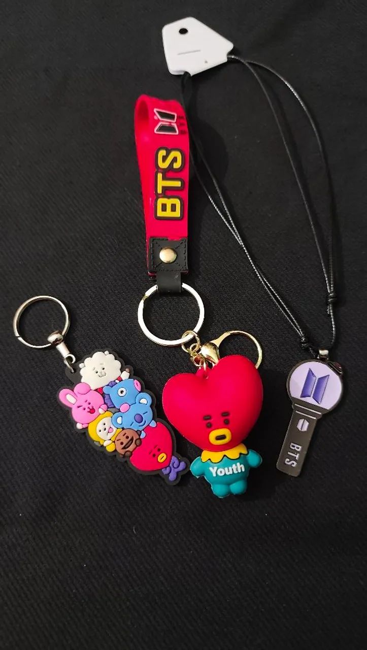Kit BTS BT21 com 3 Chaveiros e 5 Photocards de Brinde - Foto 2