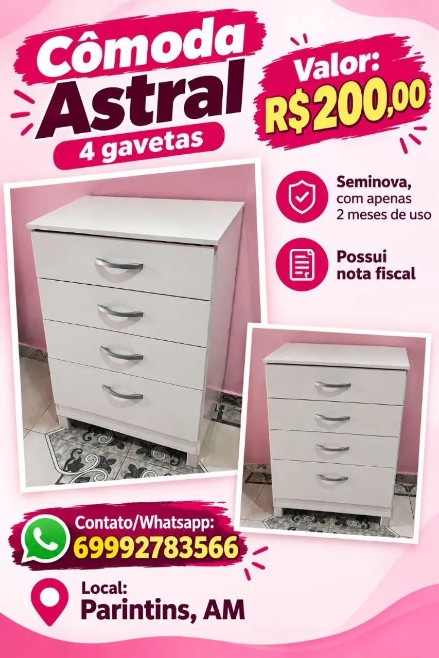 Cômoda Astral 4 gavetas