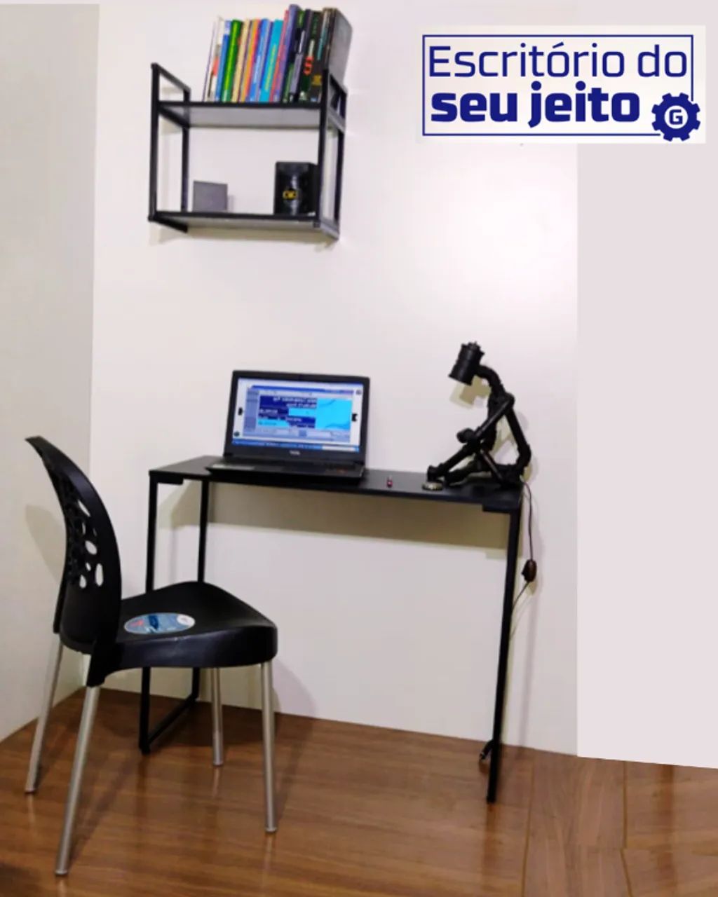Mesa para Notebook NOVA Multiuso Estilo Industrial de Estudo Computador Escritório Gamer - Foto 2