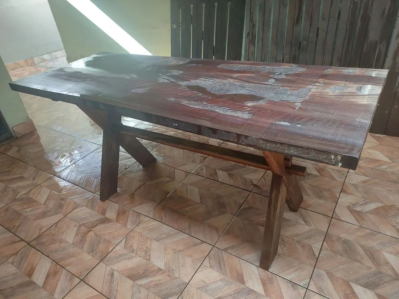 Mesa rustica de madeira maciça  - Foto 3