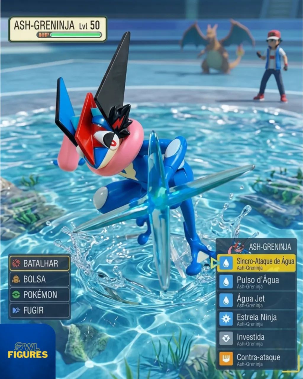 Pokémon Greninja - ASh Figura De Ação Blokees