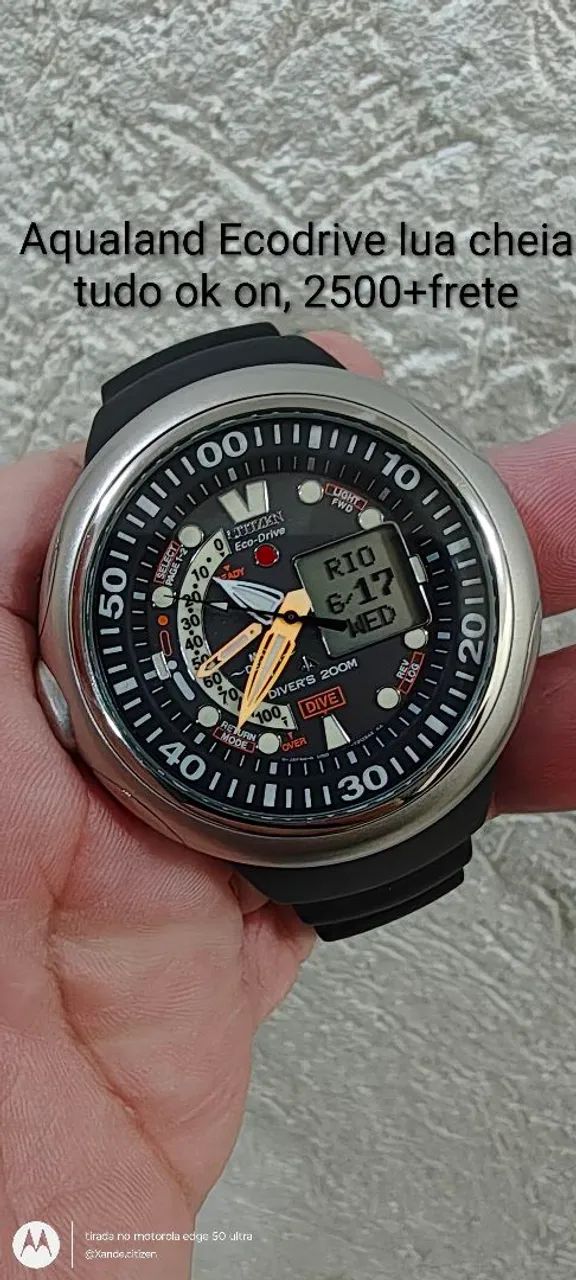 Relógio Citizen ecodrive lua cheia tudo ok on