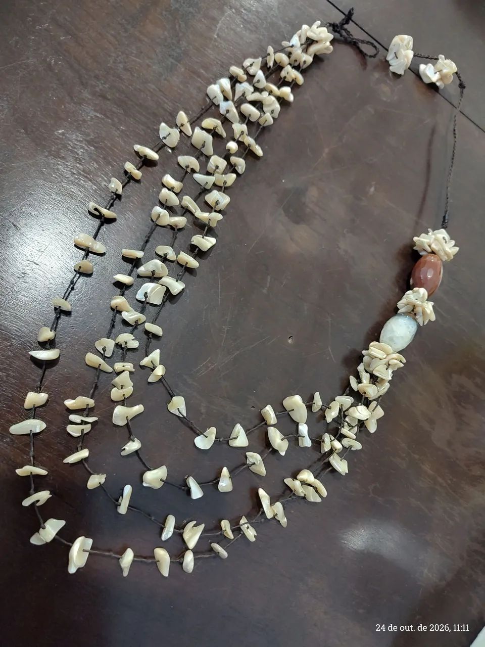 Colar de pedra nacional kit com 2 pecas - Foto 2