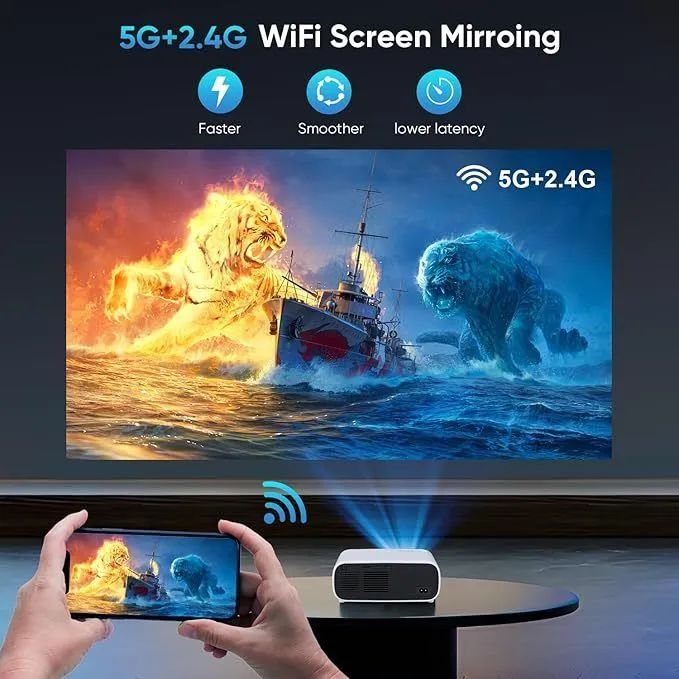 Projetor t10 hd 3600 lumens 1080p 220" ultra processador super áudio imagem wi-fi novi - Foto 2