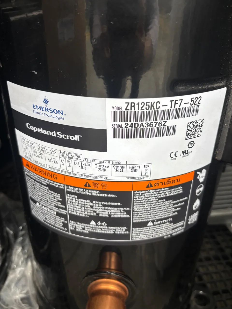 Compressor Emerson 10TR 380V R22 - Foto 4