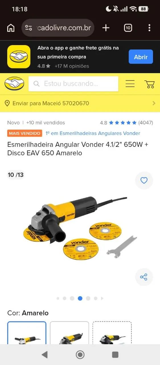 Esmerilhadeira da Vonder 