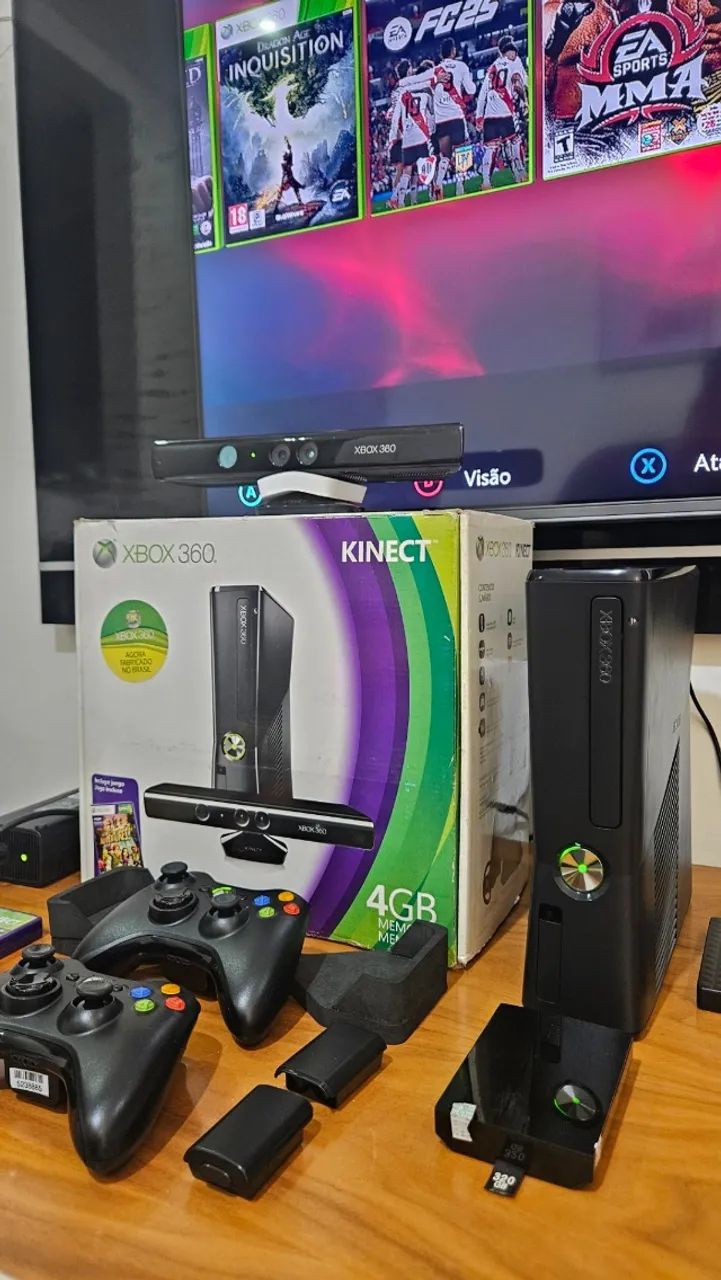 Xbox 360 Slim 500GB + Kinect - Com Caixa e Lacre de Fábrica (Nunca Aberto) - Foto 2