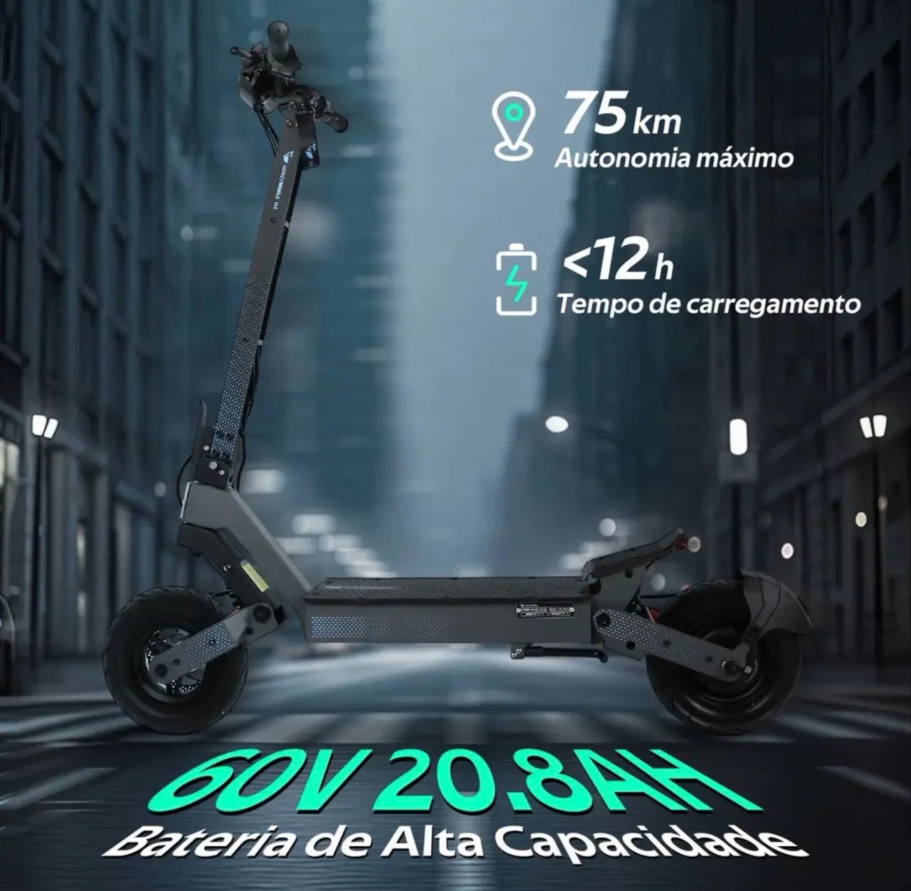PATINETE HONEY WHALE H4 2400W ATÉ 70KMH É 70KM AUTONOMIA NOVO LACRADO - Foto 5
