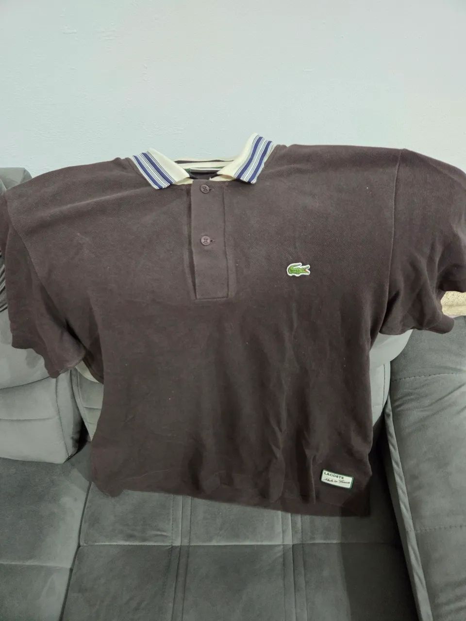 Camiseta Polo Lacoste Marrom