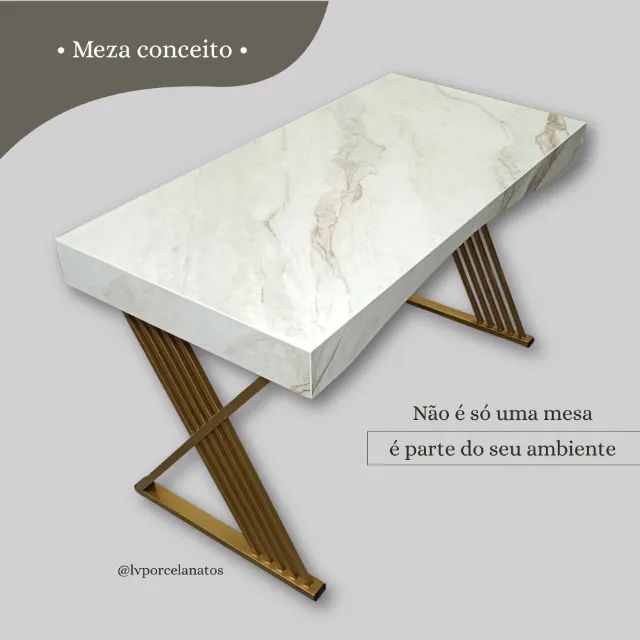 Mesa atendimento em porcelanato 120x60cm