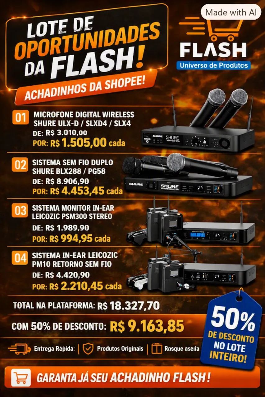 Achadinhos da Flash - Microfones e sistemas de áudio profissionais!