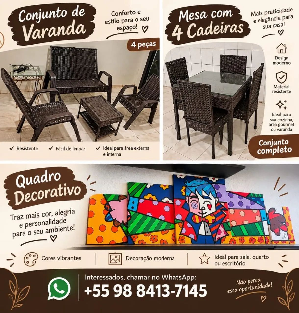 Conjunto de Cadeiras e Mesa