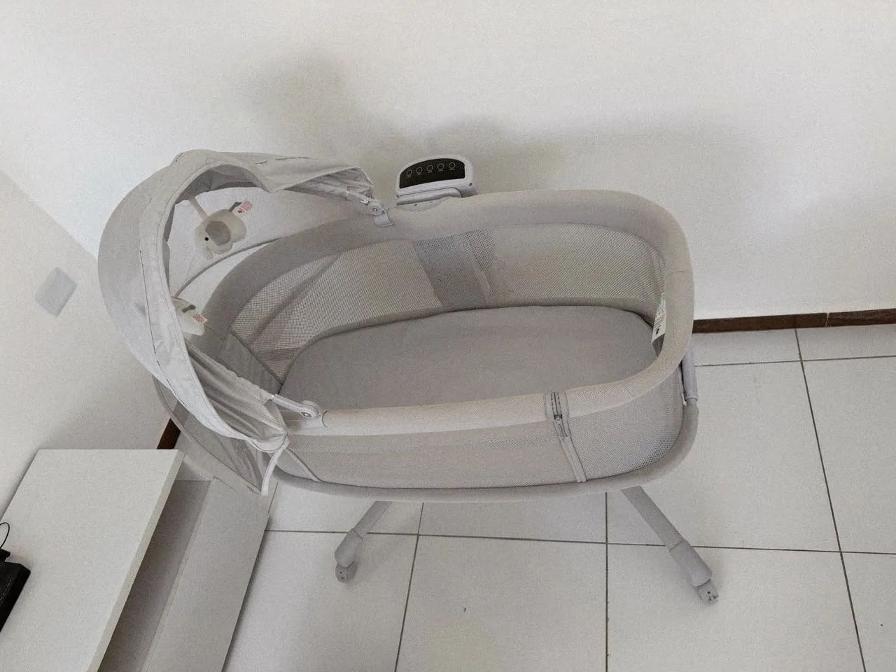 Berço mastela portátil 3 em 1 balanço automático - Foto 3