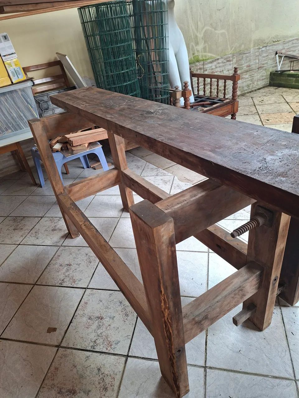 Mini bancada de marceneiro em peroba - Foto 2