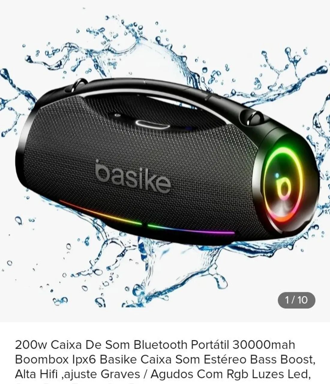 Caixa de som bombox basike 200w