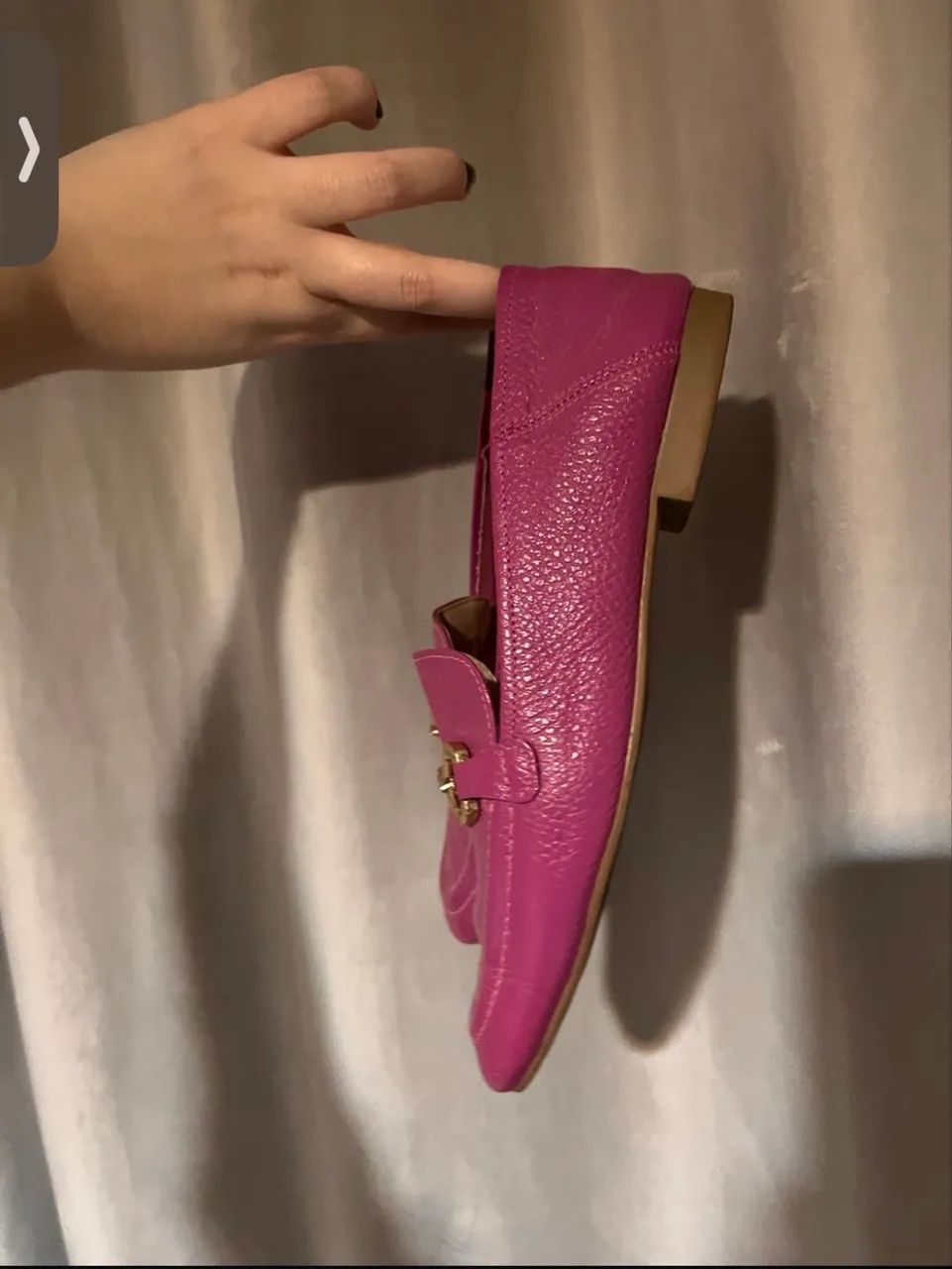 Mocassim Loafer Couro Arezzo Rosa Magenta - Foto 4