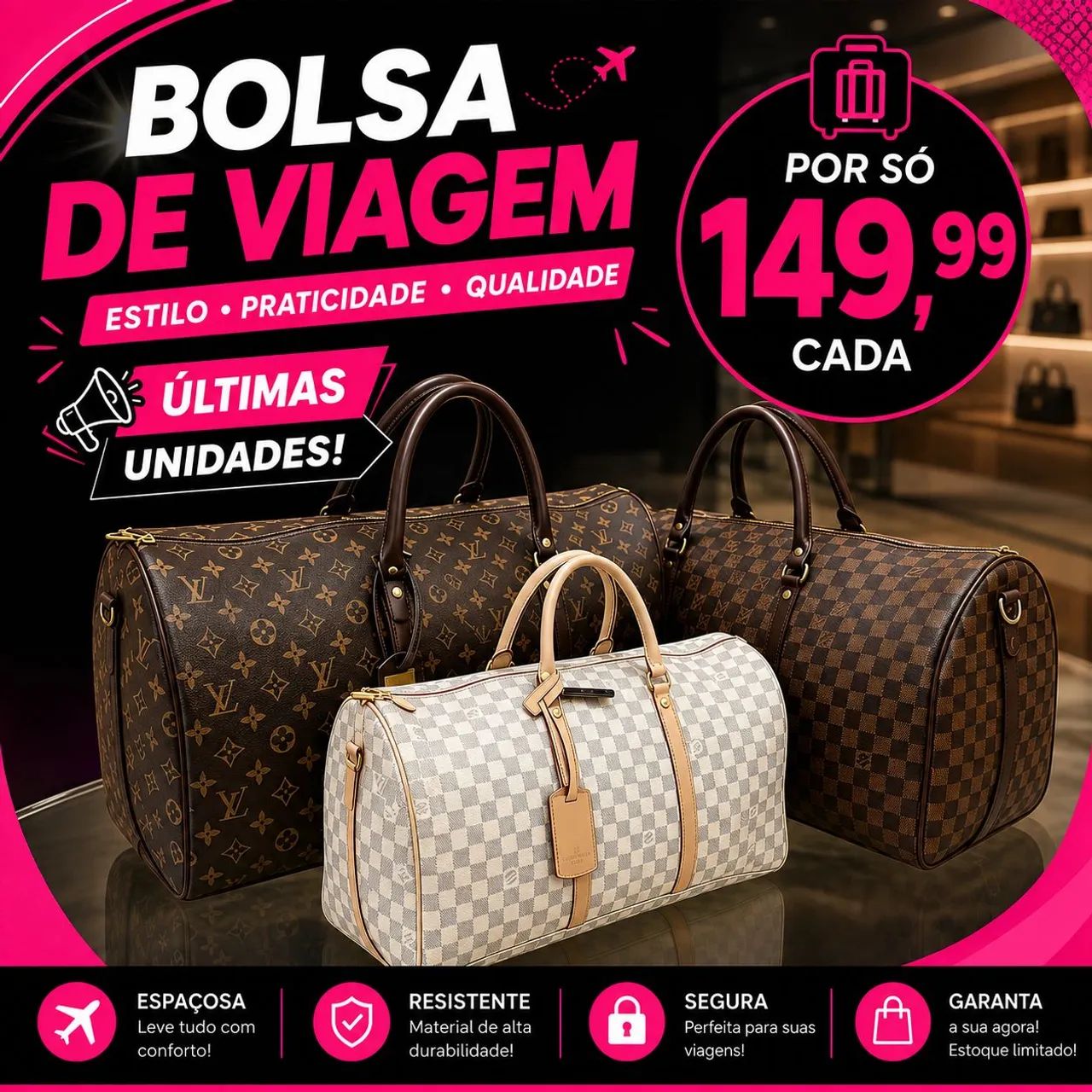 SALDÃO DE BOLSA E MALA POR 