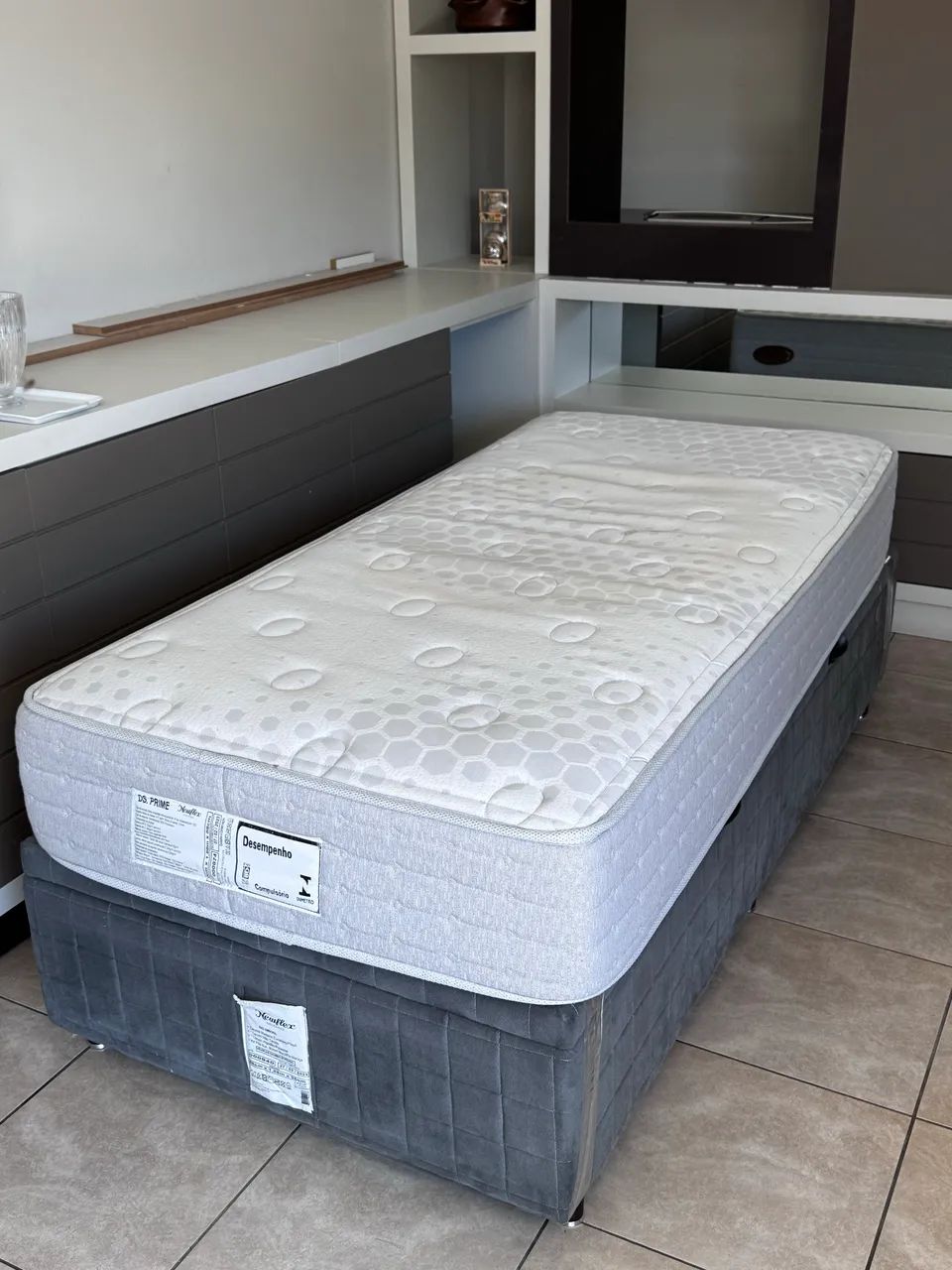 Cama Box Baú Solteiro + Colchão
