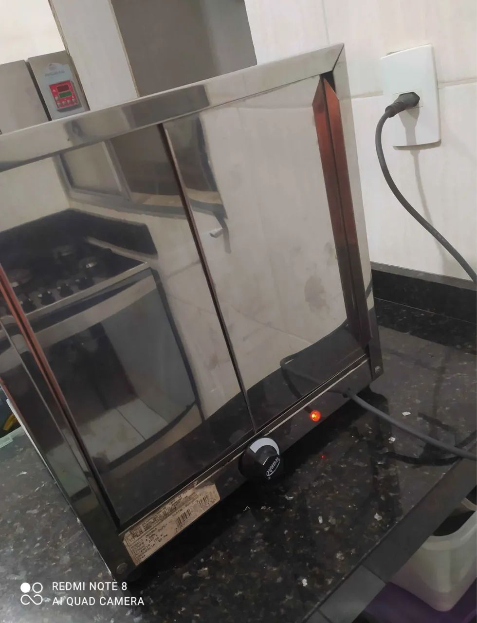 Estufa de salgados dupla 4 bandejas expositor elétrico - Foto 2