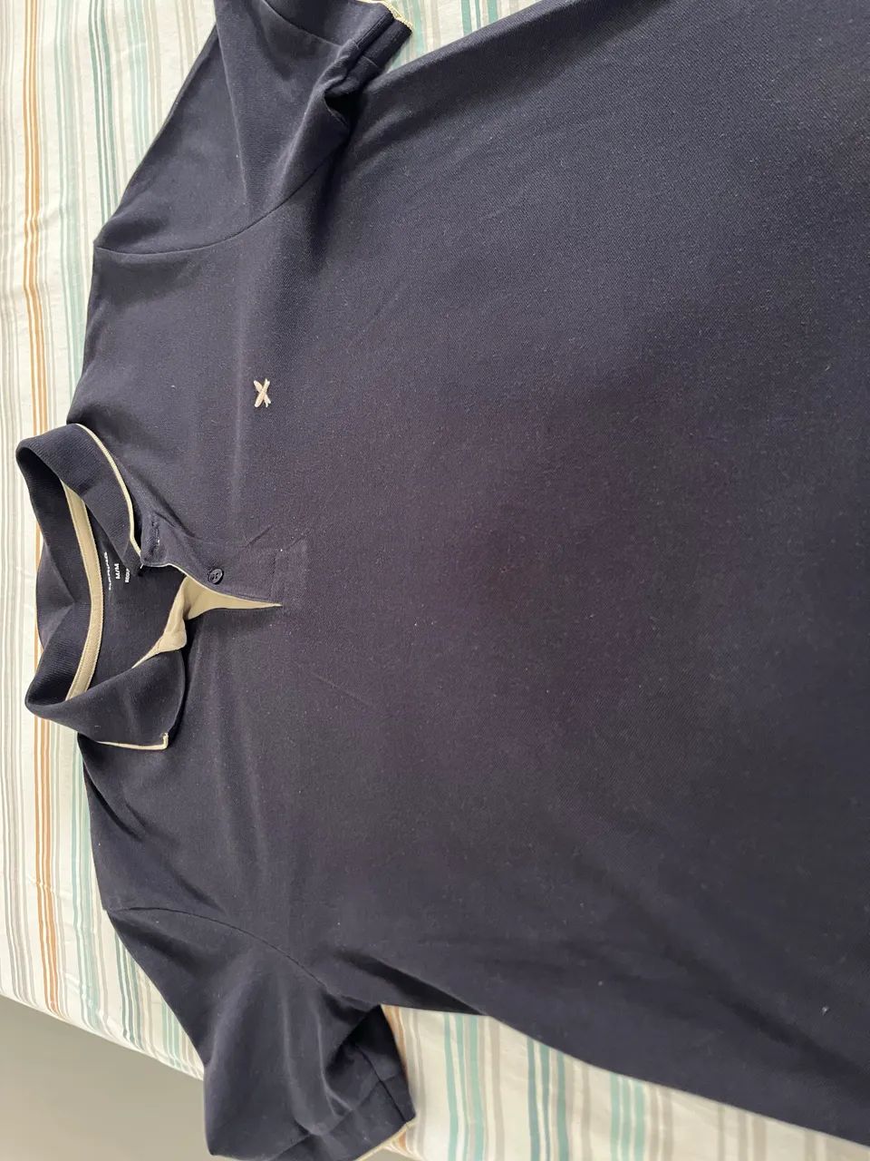 Camisa Polo Masculina Hering Azul Marinho - Tamanho M (Regular) - Foto 3