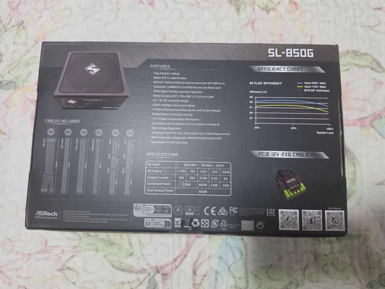 Fonte ASRock 850w SL850G 80 plus Gold (NOVA) - Foto 2