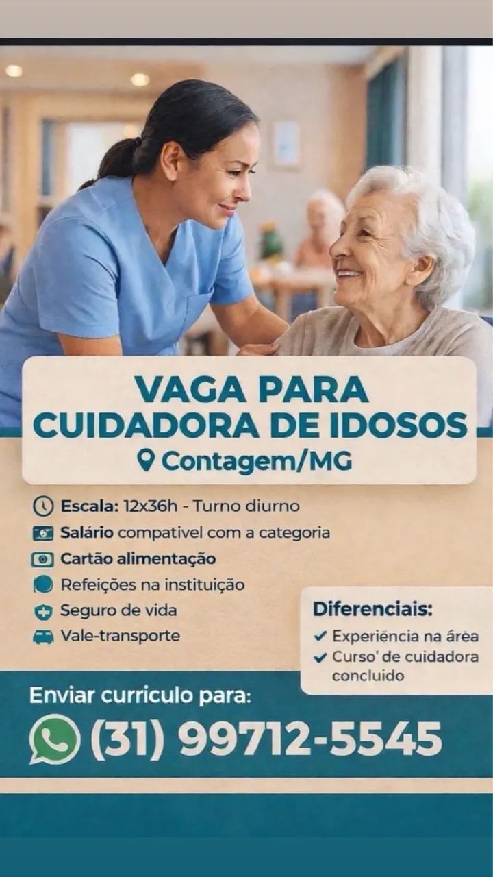 VAGA DE CUIDADORA DE IDOSOS 