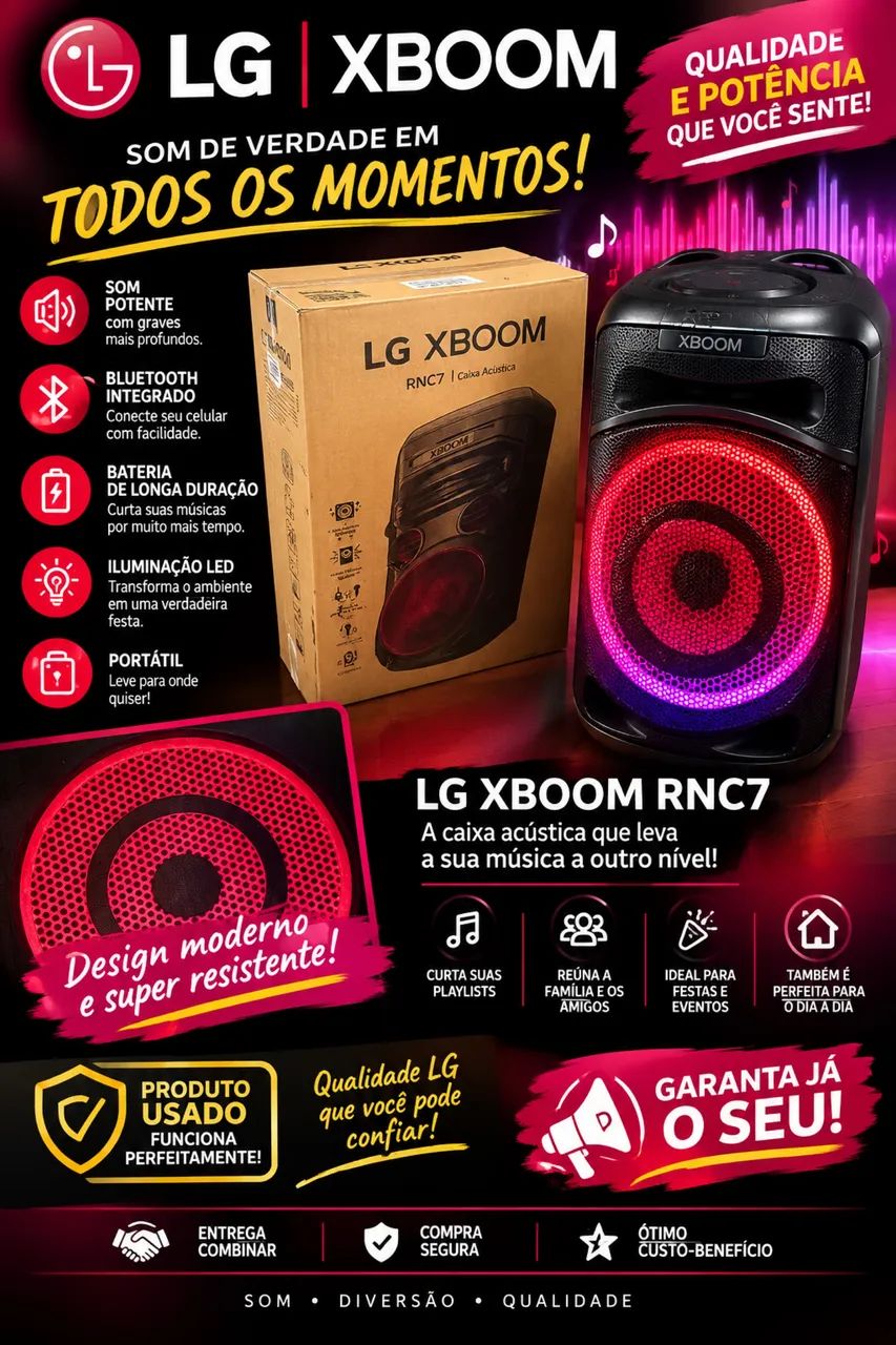 LG xboom RNC7 lacrada 1400.00