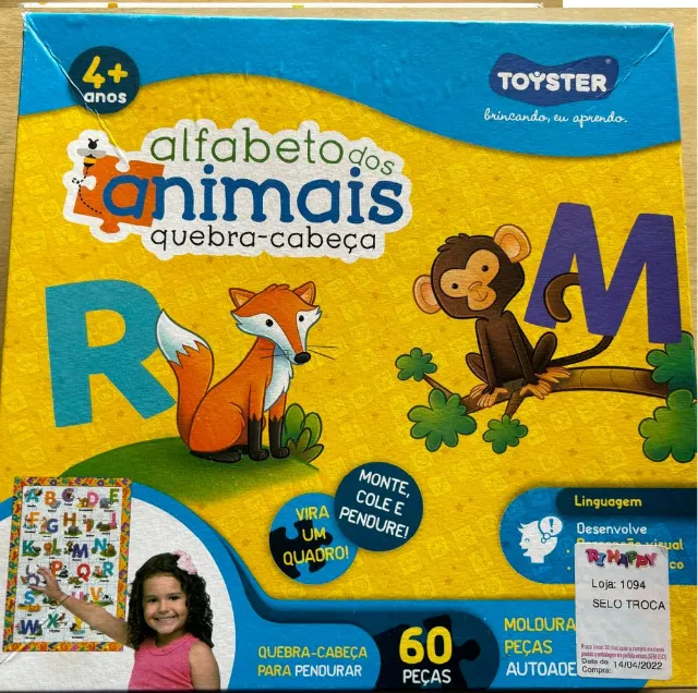 10 Jogos Quebra Cabeça Infantil Animais Educativo C/ Moldura